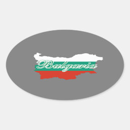 Bulgarische Flagge Ovaler Aufkleber