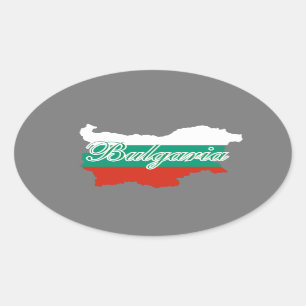 Bulgarische Flagge Ovaler Aufkleber