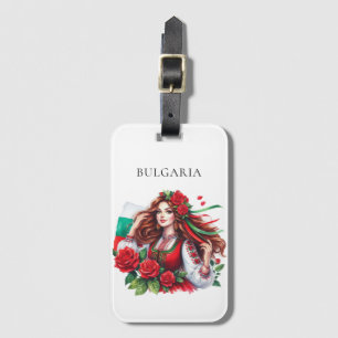 Bulgarische Flagge Tradition Folklore Frauen Rote  Gepäckanhänger