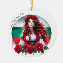 Bulgarische Flagge Tradition Folklore Frauen Rote Keramik Ornament