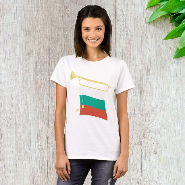 Bulgarische Flagge und Bugle T-Shirt (Von Creator hochgeladen)