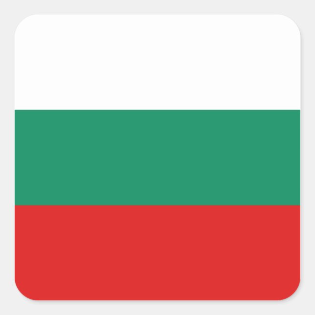 Bulgarische Flaggenmarke Quadratischer Aufkleber (Vorderseite)