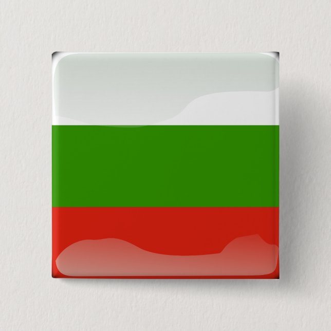 Bulgarische glatte Flagge Button (Vorderseite)