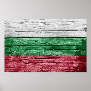 Bulgarische Holzflagge Poster
