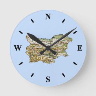 Bulgarische Kartensperre Runde Wanduhr