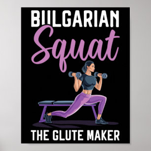 Bulgarische Kniebeugen-Übung Bodybuilding Fitness Poster