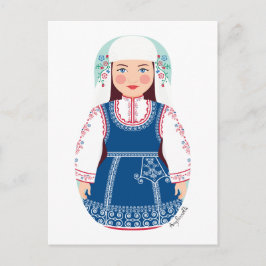 Bulgarische Postkarte Matryoshka