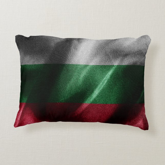 Bulgarische Seidenflagge Dekokissen (Rückseite)
