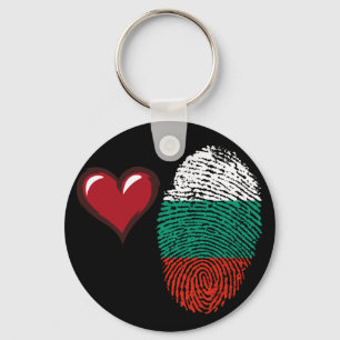 Bulgarische Touch-Fingerabdruckflagge Schlüsselanhänger