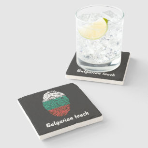 Bulgarische Touchfingerabdruckflagge Steinuntersetzer