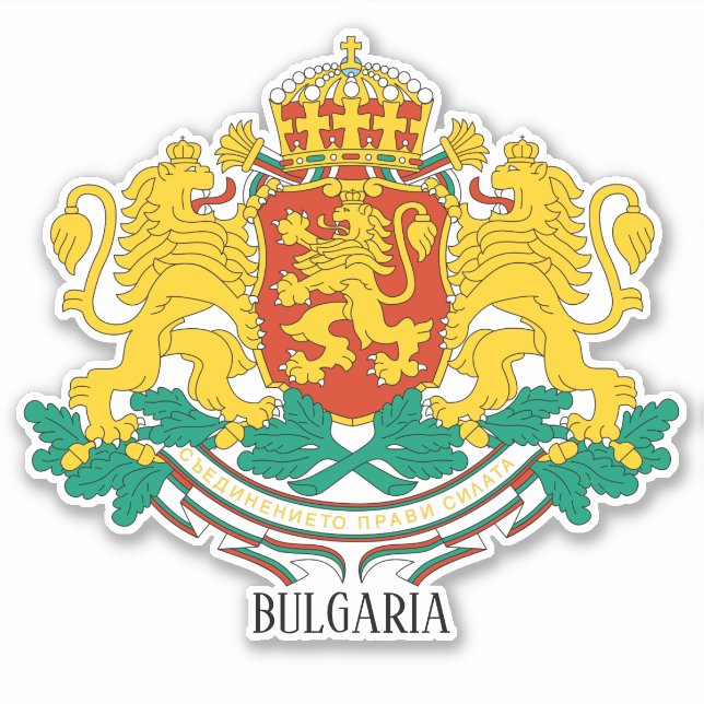 Bulgarische Wappenküste Patriotisch Aufkleber (Vorderseite)