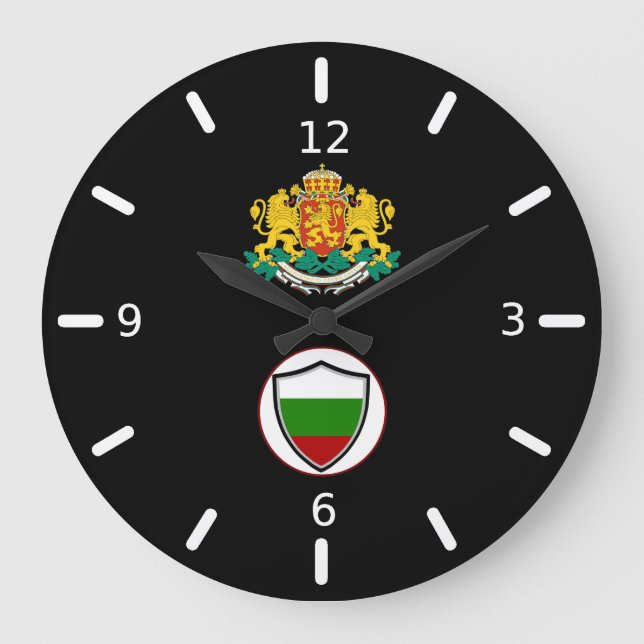 Bulgarische Wappenuhr Große Wanduhr (Vorderseite)