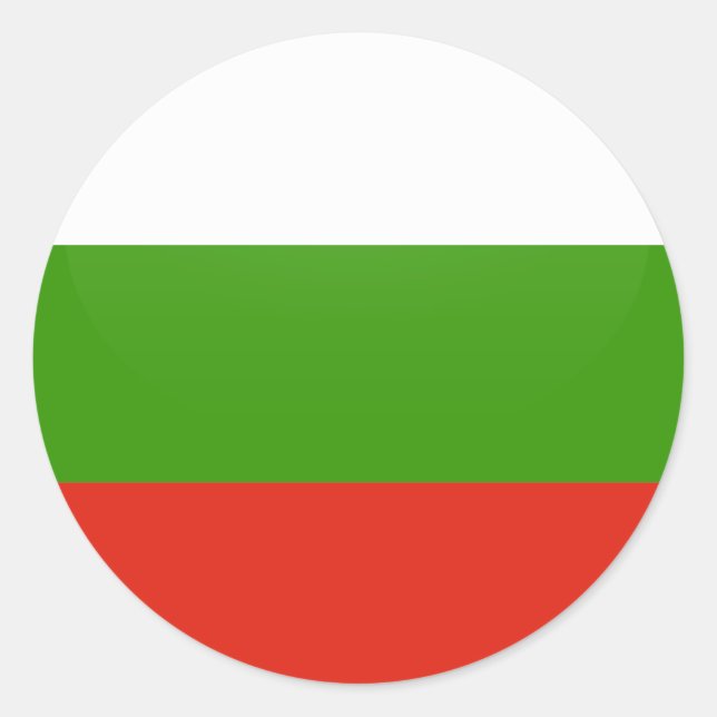 Bulgarischer Qualitätsflaggenkreislauf Runder Aufkleber (Vorderseite)