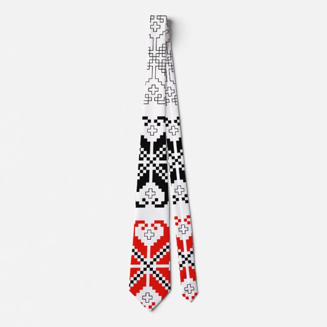 Bulgarisches Folk Art Muster Sporty Men's Krawatte (Vorderseite)