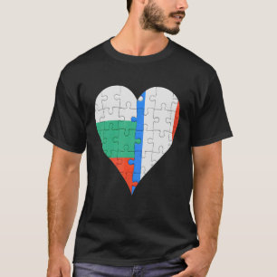 Bulgarisches Französisches Flaggenherz T-Shirt