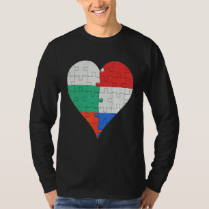 Bulgarisches Niederländisches Flaggenherz T-Shirt