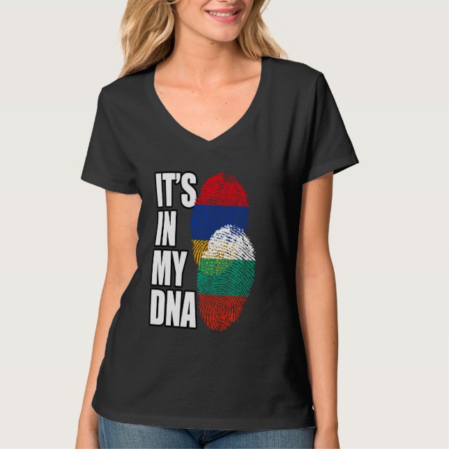 Bulgarisches und armenisches MISCHDNA-Flaggengebie T-Shirt (Vorderseite)