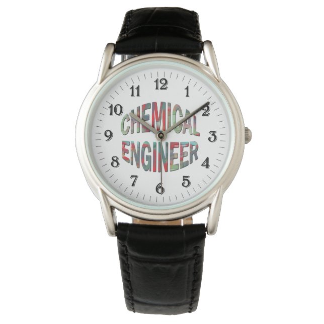 Bulging Chemical Engineer Text Armbanduhr (Vorderseite)