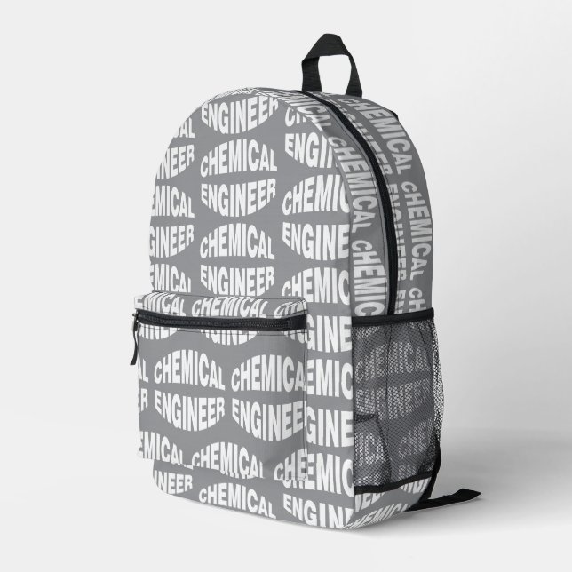 Bulging White Chemical Engineer Text Bedruckter Rucksack (Rückseitige Ecke Rechts)