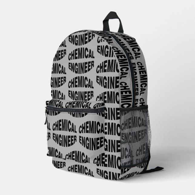 Bulging White Chemical Engineer Text Bedruckter Rucksack (Rückseitige Ecke Rechts)