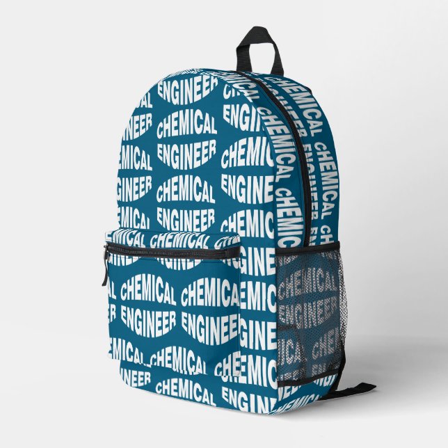 Bulging White Chemical Engineer Text Bedruckter Rucksack (Rückseitige Ecke Rechts)