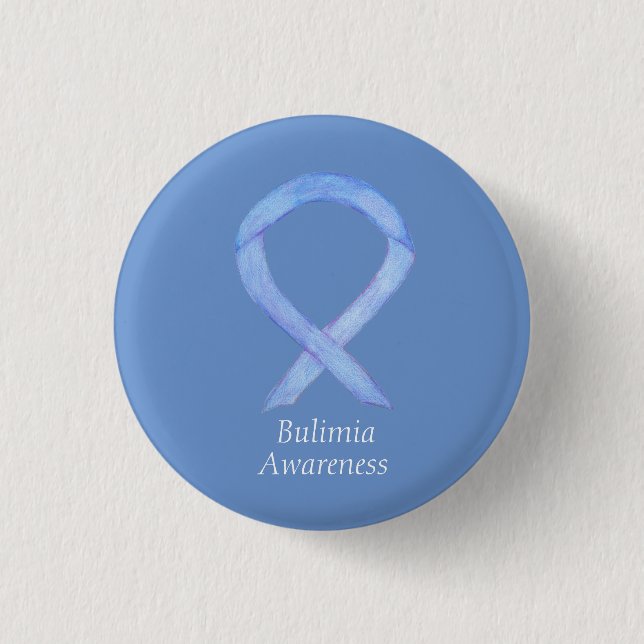 Bulimia Awareness Periwinkle Ribbon Custom Buttons (Vorderseite)
