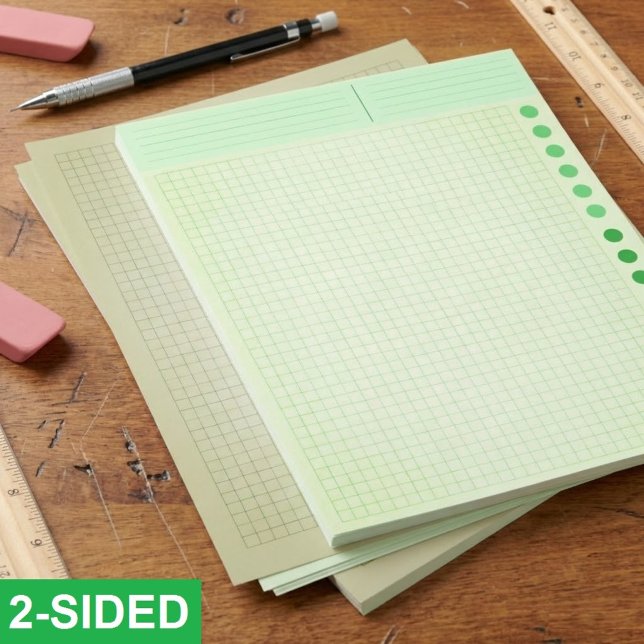 Bulk Green Blank Grid Papers (Ruled Inch Squares) Briefbogen (green engineering graph paper, bulk letter size grid paper, ruled paper for technical drawings)