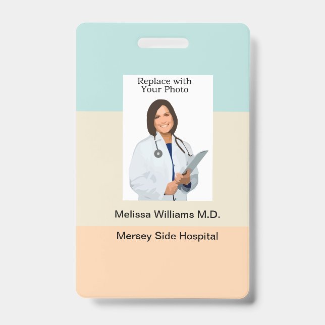 Bulk Medical Staff Basic Foto ID Abzeichen Ausweis (Vorderseite)