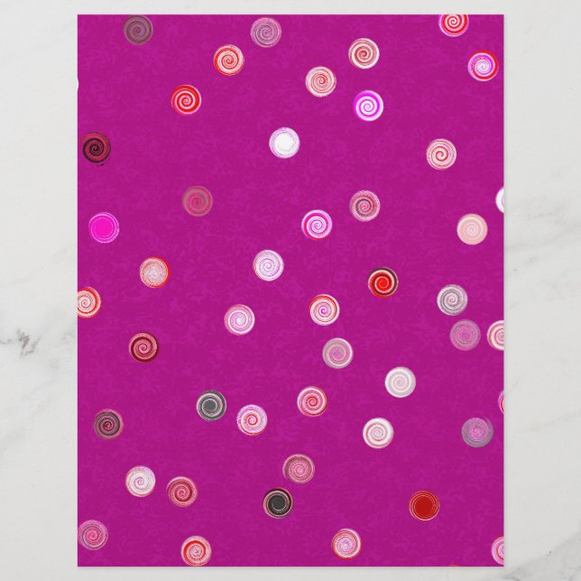 Bulk - Pink Twisty Polka Dot Spiral Scrap Paper Flyer (Vorne)