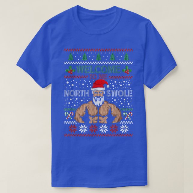 Bulk santa Bodybuilder Powerlifter Lifting Gym in T-Shirt (Design vorne)