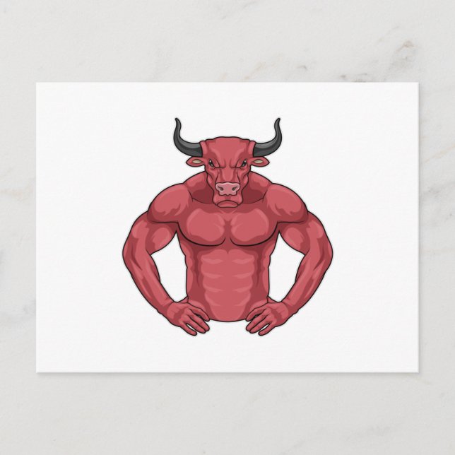 Bull als Bodybuilder extrem Postkarte (Vorderseite)