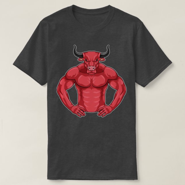 Bull als Bodybuilder extrem T-Shirt (Design vorne)