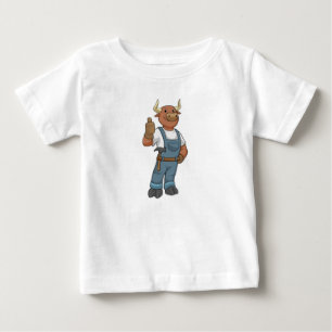 Bull als Handyman mit Hammer Baby T-shirt