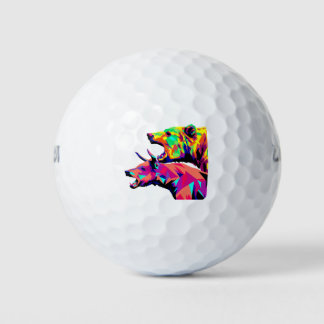 Bull and Bear Stock Trader Golfball