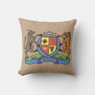 Bull and Boar Rampant GRILLEN Coat of Arms Kissen