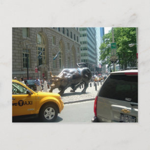 BULL AUF DER STRASSENBAHN POSTKARTE