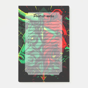 Bull Bear Duel Forces Post-it Klebezettel