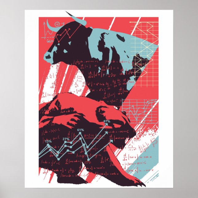 Bull Bear Poster am Aktienmarkt (Vorne)