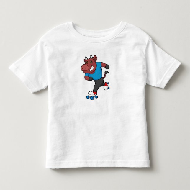 Bull bei Inline-Skaten mit Roller-Skaten Kleinkind T-shirt (Vorderseite)