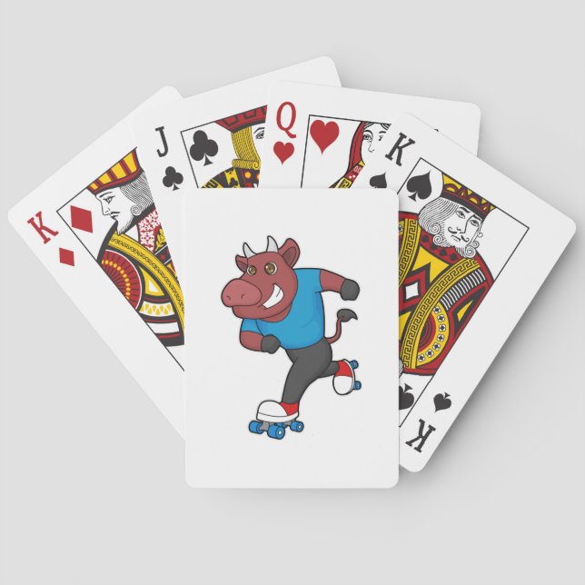 Bull bei Inline-Skaten mit Roller-Skaten Spielkarten (Rückseite)