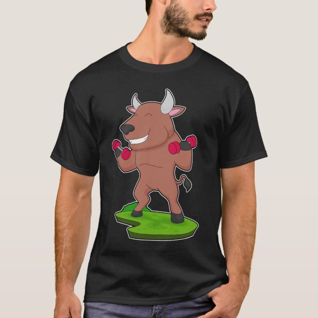 Bull Bodybuilding Dumbells T-Shirt (Vorderseite)
