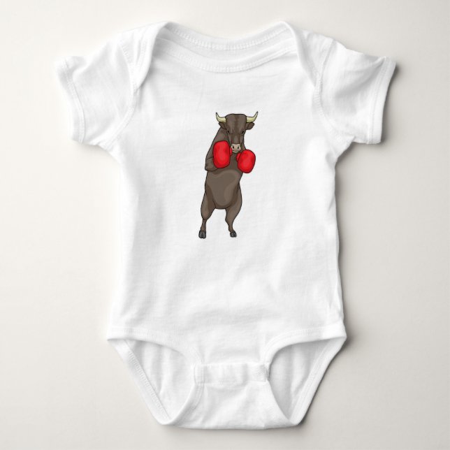 Bull Boxer Boxhandschuhe Baby Strampler (Vorderseite)