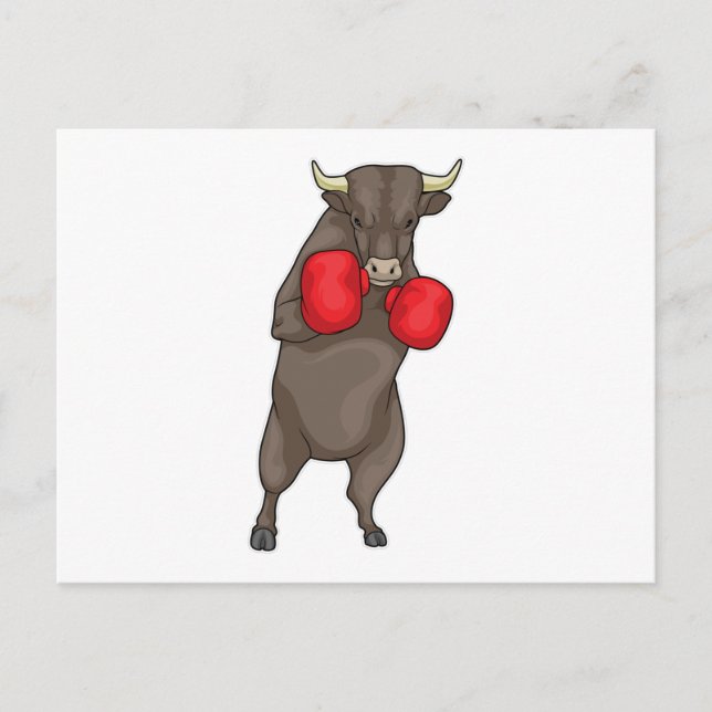 Bull Boxer Boxhandschuhe Postkarte (Vorderseite)