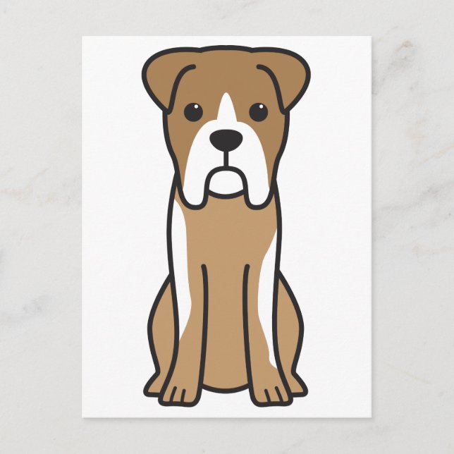 Bull Boxer Dog Cartoon Postkarte (Vorderseite)