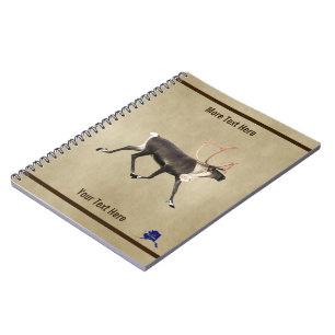 Bull Caribbean (Rentier) auf Pergament Notizblock