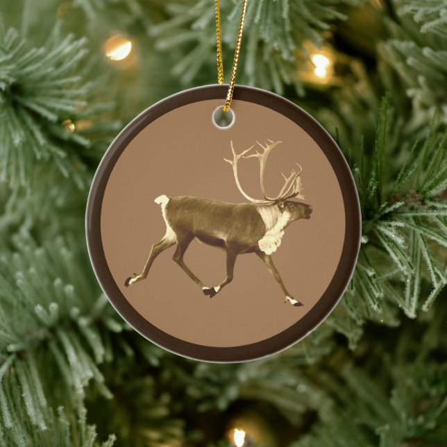 Bull Caribbean - Sepia Keramik Ornament (Baum)