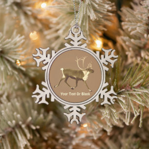 Bull Caribbean - Sepia Schneeflocken Zinn-Ornament