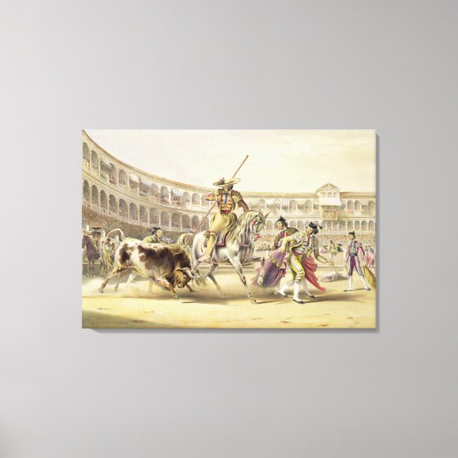Bull Charging a Picador, 1865 (Farbe litho) Leinwanddruck (Vorderseite)