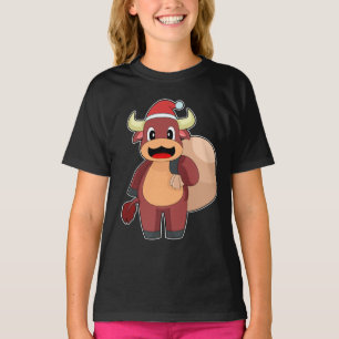 Bull Christmas Santa Claus T-Shirt