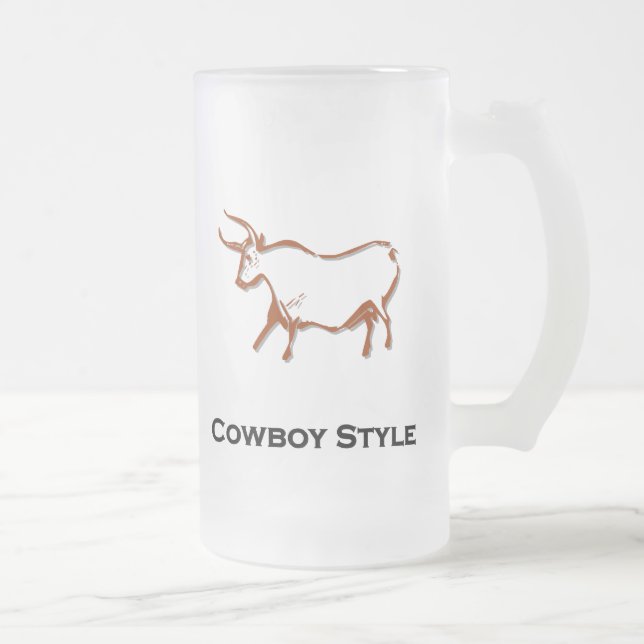 Bull Cowboy Style Brown Mattglas Bierglas (Rechts)